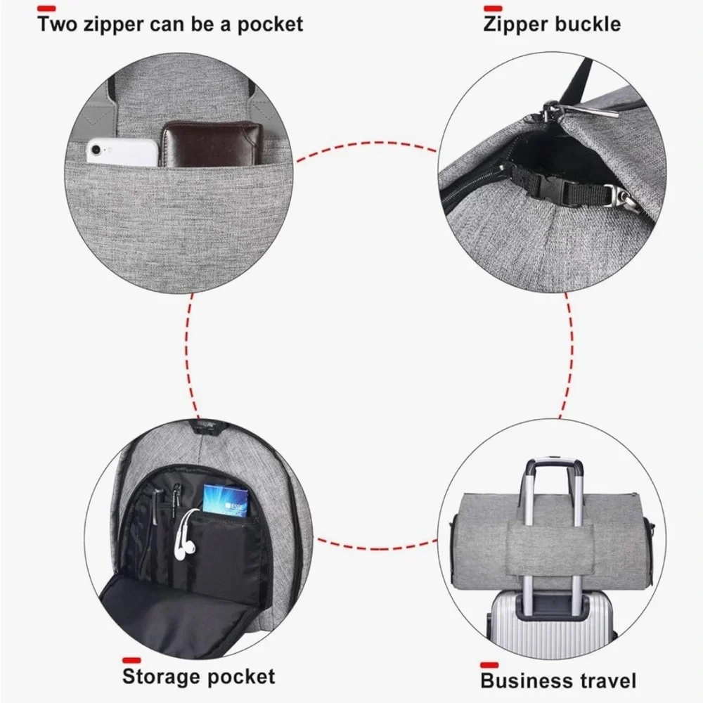 Elegant Gray Convertible Travel Bag